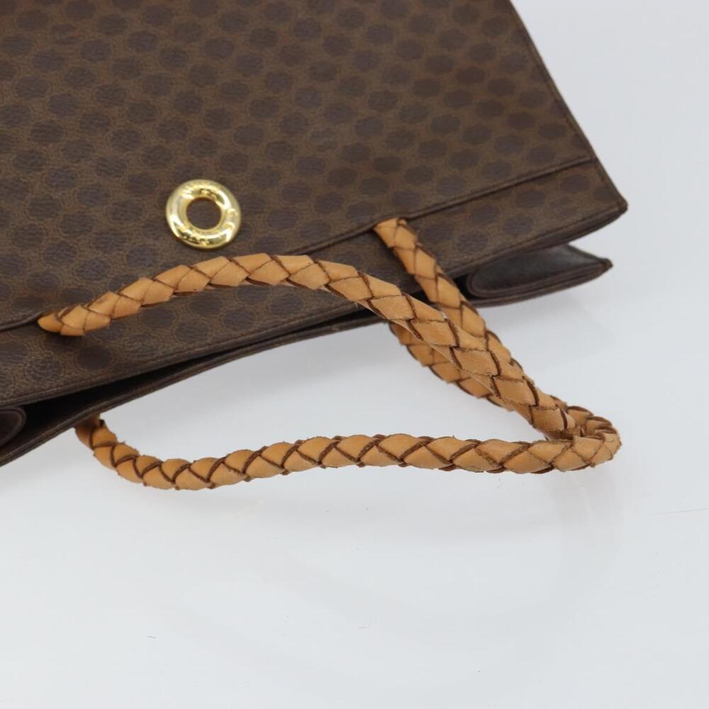 CELINE Macadam Canvas Hand Bag PVC Leather Brown Gold Auth 161051 - Picture 7 of 16